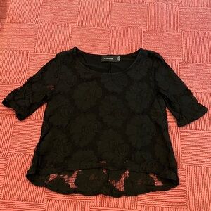MINKPINK women’s XS Black Floral cotton lined Lace Top